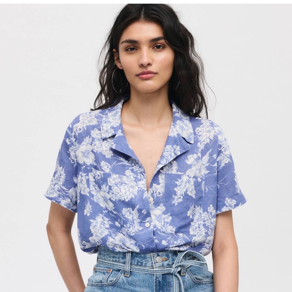 Floral Blue Women's Top